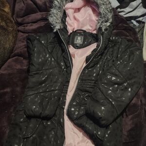 Rothschild Black and Pink Kids Puffer Jacket